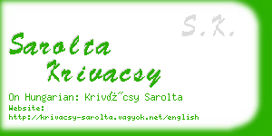 sarolta krivacsy business card